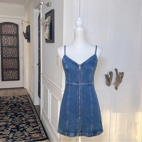 American Eagle Denim Blue Women's Dress size medium - Picture 2 of 7